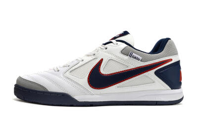 Men's Supre x Nike SB Gato IC Football Shoes - White/Black/Red/Blue