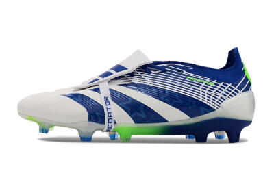 Men's Adidas Predator Elite Foldover Tongue FG Football Boots - White/Blue/Green