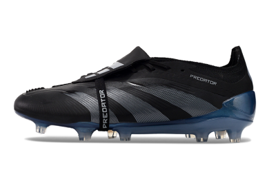 Men's Adidas Predator Elite Tongue FG Football Boots - Black/Silver/Blue