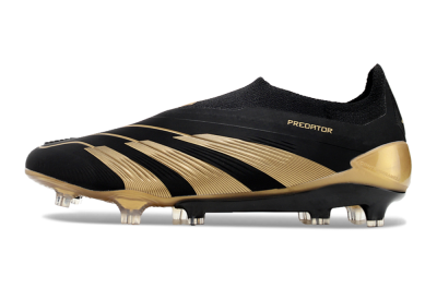 Men's Adidas Predator Accuracy+ Laceless FG Football Boots - Black/Gold