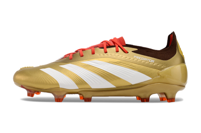 Men's Adidas Predator 24 Elite FG Football Boots - Gold/White/Brown