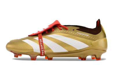 Men's Adidas Predator Elite Foldover Tongue FG Football Boots - Gold/White/Red