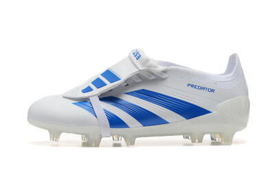 Men's Adidas Predator Elite Foldover Tongue FG Football Boots - White/Blue