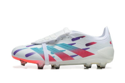 Men's Adidas Predator Elite Foldover Tongue FG Football Boots - White/Blue/Purple/Red