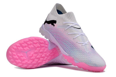 Men's Puma Future 7 Ultimate TF Football Shoes - White/Pink/Blue/Black