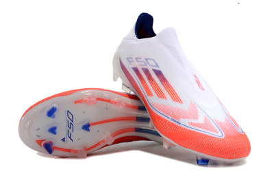 Men's Adidas F50 Elite Laceless FG Football Boots - White/Red/Blue