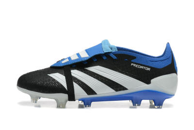 Men's Adidas Predator Elite Foldover Tongue FG Football Boots - Black/White/Blue