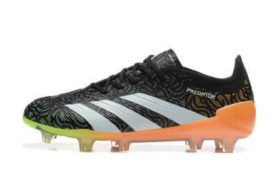 Men's Adidas Predator 24 Elite FG Football Boots - Black/White/Yellow/Orange