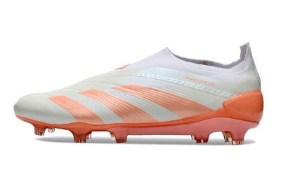 Men's Adidas Predator Elite Laceless FG Football Boots - Beige/white/Orange