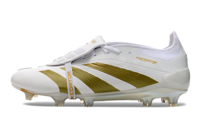 Men's Adidas Predator Elite Foldover Tongue FG Football Boots - Beige/Gold/White