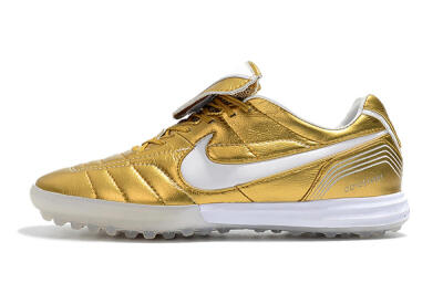 Men's Nike Tiempo Legend 7 Elite R10 TF Football Shoes - Gold/White