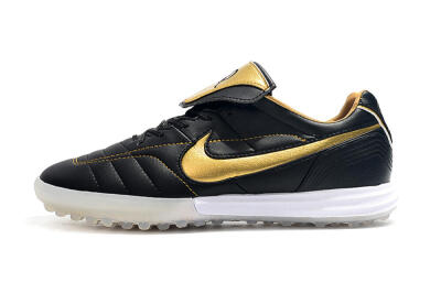 Men's Nike Tiempo Legend 7 Elite R10 TF Football Shoes - Black/Gold/White