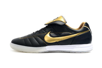 Men's Nike Tiempo Legend 7 Elite R10 IC Football Shoes - Black/Gold/White