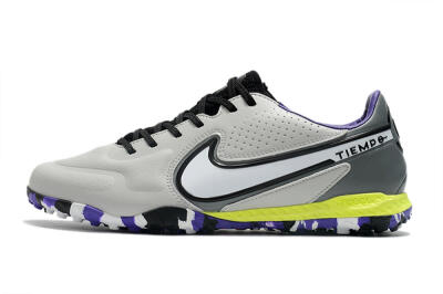 Men's Nike React Tiempo Legend 9 Pro TF Football Shoes - Grey/White/Black/Yellow