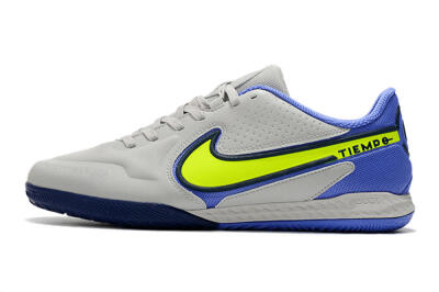 Men's Nike React Tiempo Legend 9 Pro IC Football Shoes - Grey/Yellow/Blue