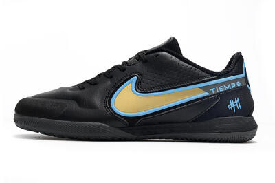 Men's Nike React Tiempo Legend 9 Pro IC Football Shoes - Black/Gold/Blue