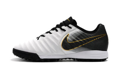 Men's Nike Tiempox Ligera IV TF Football Shoes - White/Gold/Black