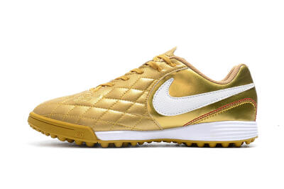 Men's Nike Tiempox Finale 10R TF Football Shoes - Gold/White