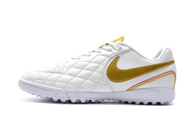 Men's Nike Tiempox Finale 10R TF Football Shoes - White/Gold/Red