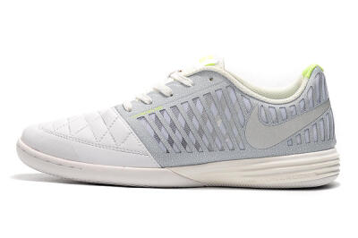 Men's Nike Lunar Gato 2 IC Football Shoes - White/Grey/Silver