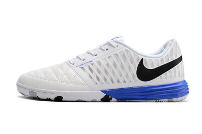 Men's Nike Lunar Gato 2 IC Football Shoes - White/Black/Blue