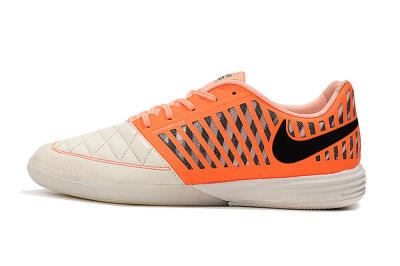 Men's Nike Lunar Gato 2 IC Football Shoes - White/Orange/Black