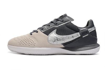 Men's Nike Street Gato IC Football Shoes - Beige/Silver/Black