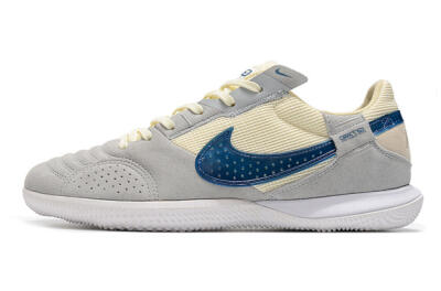 Men's Nike Street Gato IC Football Shoes - Grey/Beige/Blue