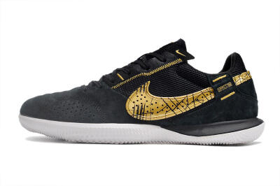 Men's Nike Street Gato IC Football Shoes - Black/Gold/White