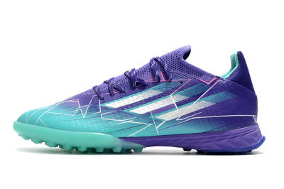 Men's Adidas X Speedflow.1 TF Football Shoes - Jade/Silver/Purple