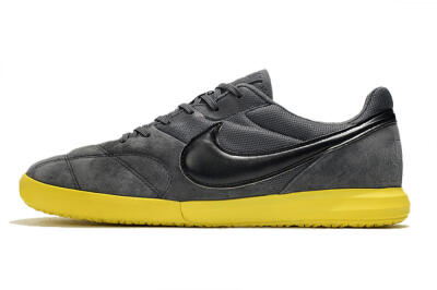 Men's Nike Premier 2 Sala IC Football Shoes - Grey/Black/Yellow