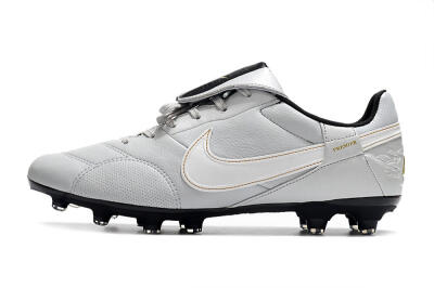 Men's Nike The Premier 3 FG Football Boots - Grey/White/Black