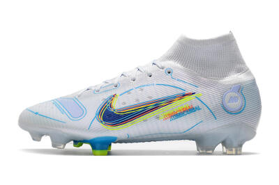 Men's Nike Mercurial Superfly 8 Elite FG Football Boots - White/Blue/Yellow