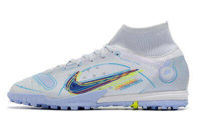 Men's Nike Mercurial Superfly 8 Elite TF Football Shoes - White/Blue/Yellow