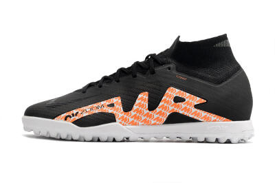 Men's Nike Air Zoom Mercurial Superfly 9 Elite TF Football Shoes - Black/Orange/White