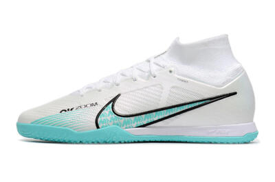 Men's Nike Air Zoom Mercurial Superfly 9 Elite IC Football Shoes - White/Blue/Black