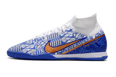 Men's Nike Air Zoom Mercurial Superfly 9 Elite IC Football Shoes - White/Blue/Gold
