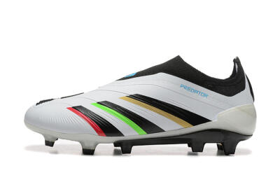 Men's Adidas Predator Elite Laceless FG Football Boots - White/Black/Red/Gold