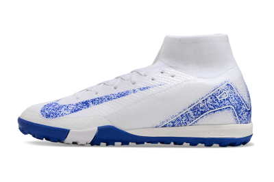 Men's Nike Air Zoom Mercurial Superfly 10 TF Football Shoes - White/Blue/Orange
