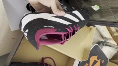 Men's Adidas Predator 24 Elite TF Football Shoes - Black/Beige/Pink