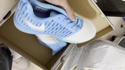 Men's Nike Lunar Gato 2 IC Football Shoes - White/Blue/Silver