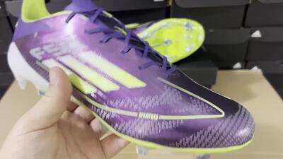 Men's Adidas F50 Adizero FG Football Boots - Purple/Yellow/White