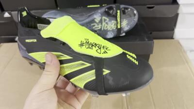 Unisex Adidas Predator Elite Foldover Tongue FG Football Boots - Black/Yellow/Blue