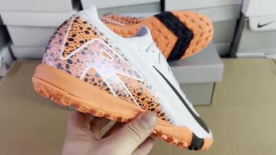 Men's Nike Air Zoom Mercurial Vapor 15 Elite TF Football Shoes - Grey/Orange/Black