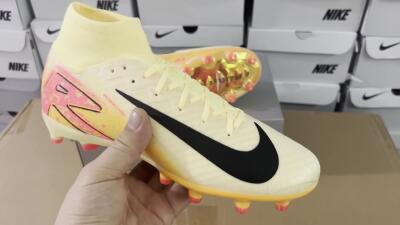Unisex Nike Air Zoom Mercurial Superfly 10 Elite AG Football Boots - Yellow/Pink/Black