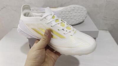 Men's Adidas F50 Pro TF Football Shoes - Beige/White/Gold