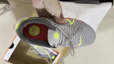 Men's Nike React Gato IC Football Shoes - Grey/Red/Yellow