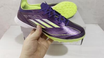 Unisex Adidas F50 Elite TF Football Shoes - Purple/Yellow/White