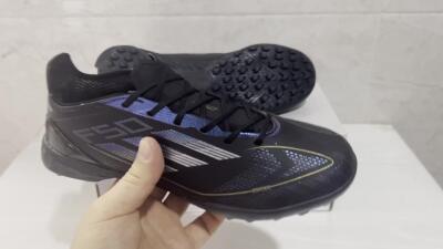Unisex Adidas F50 Elite TF Football Shoes - Black/Silver/Purple
