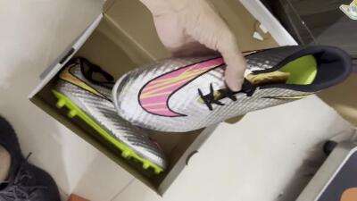 Men's Neymar x Nike Hypervenom Phantom Liquid Diamond FG Football Boots - Silver/Yellow/Pink/Gold